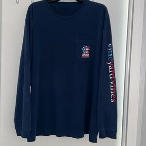 Vineyard Vines Men’s XL Red White and Blue Pineapple Logo Log Sleeve T Shirt